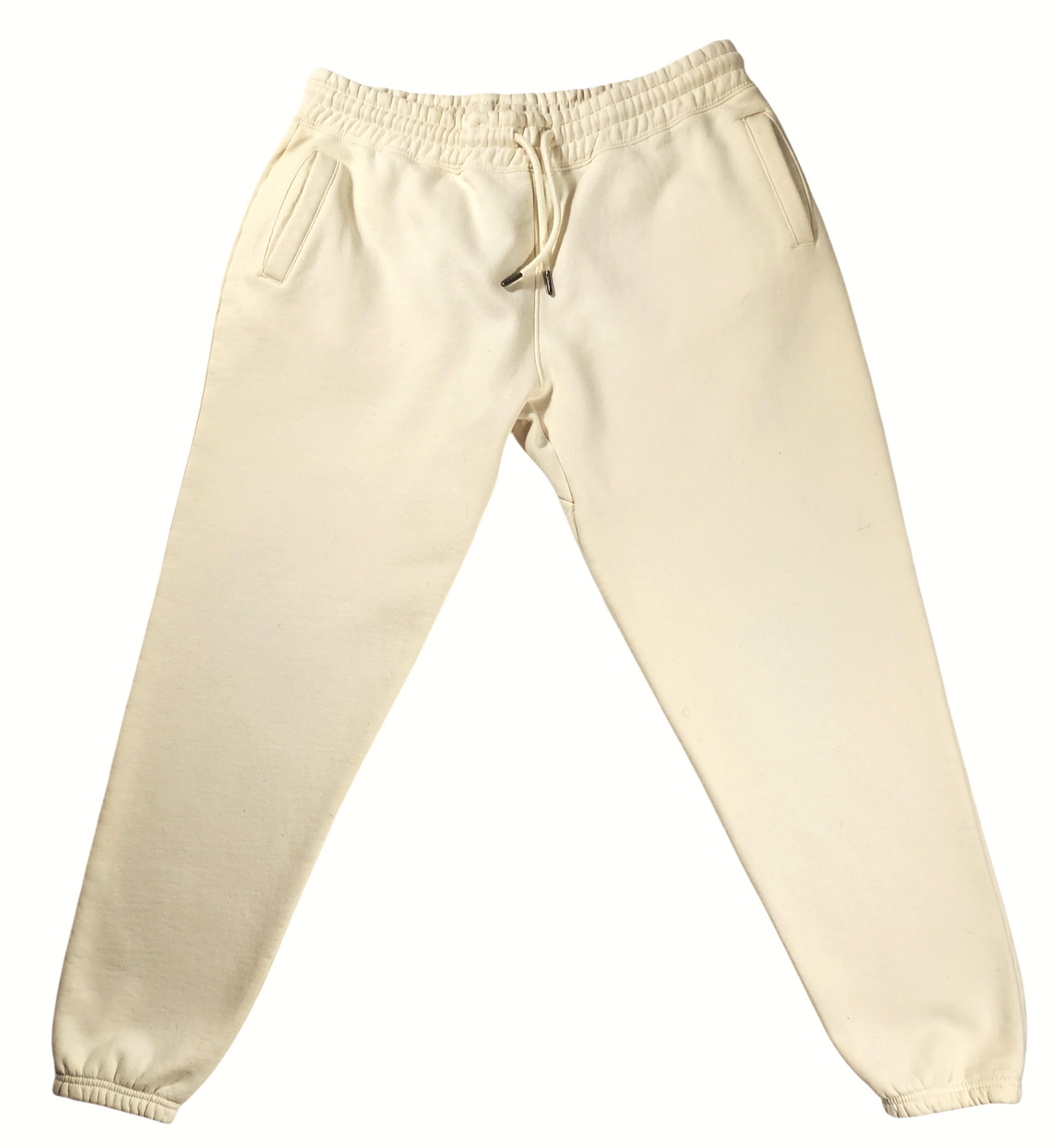 Cream Cotton Fleece Sweatpants