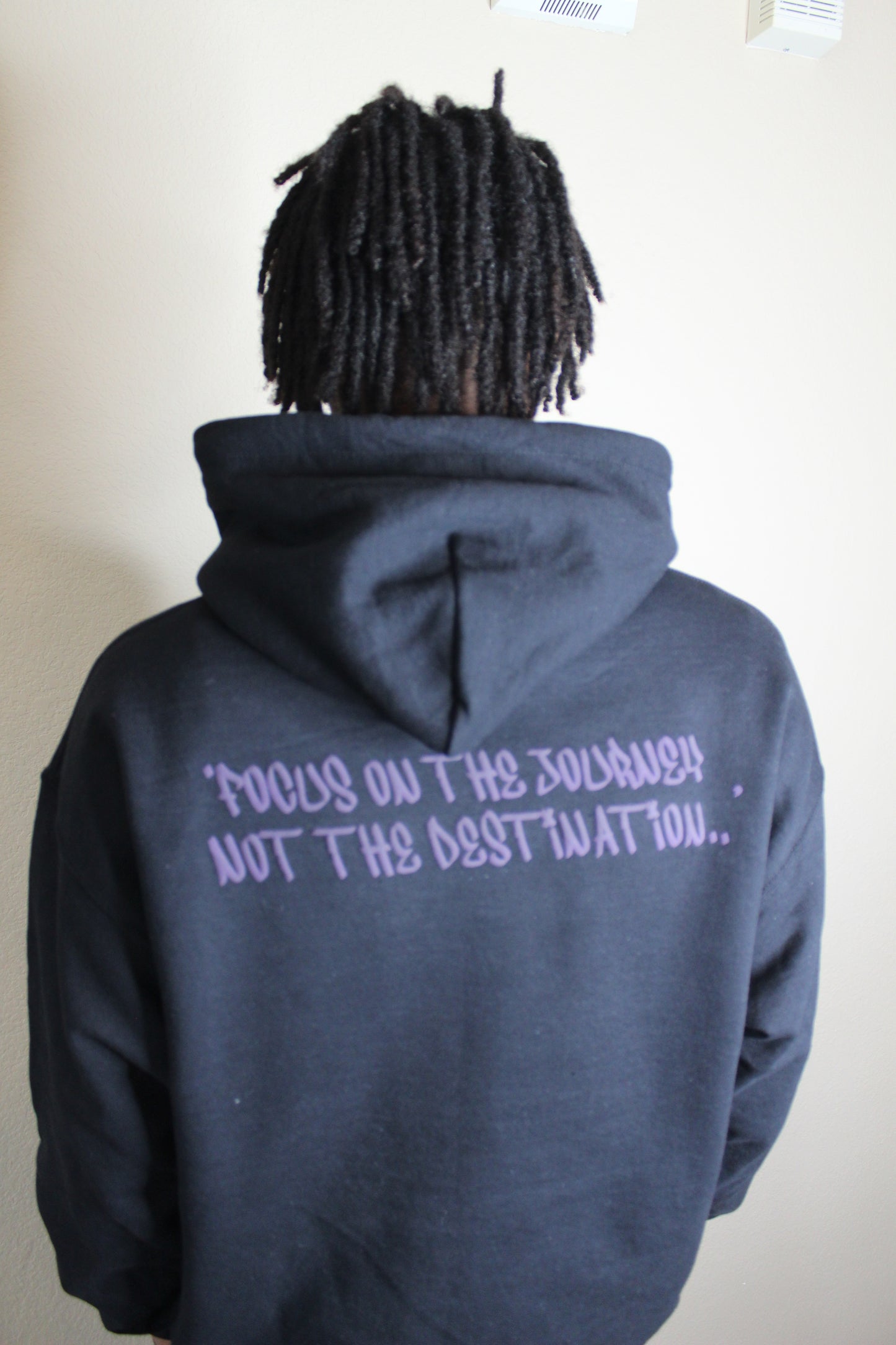 Stay Focused Hoodie w/ Purple Puff Print