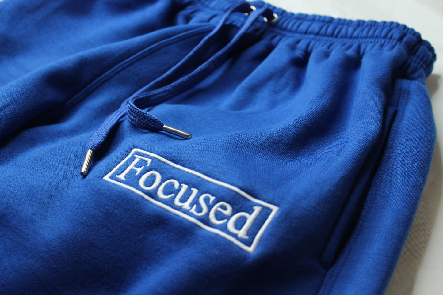 Royal Blue Embroidered Jogger Pants
