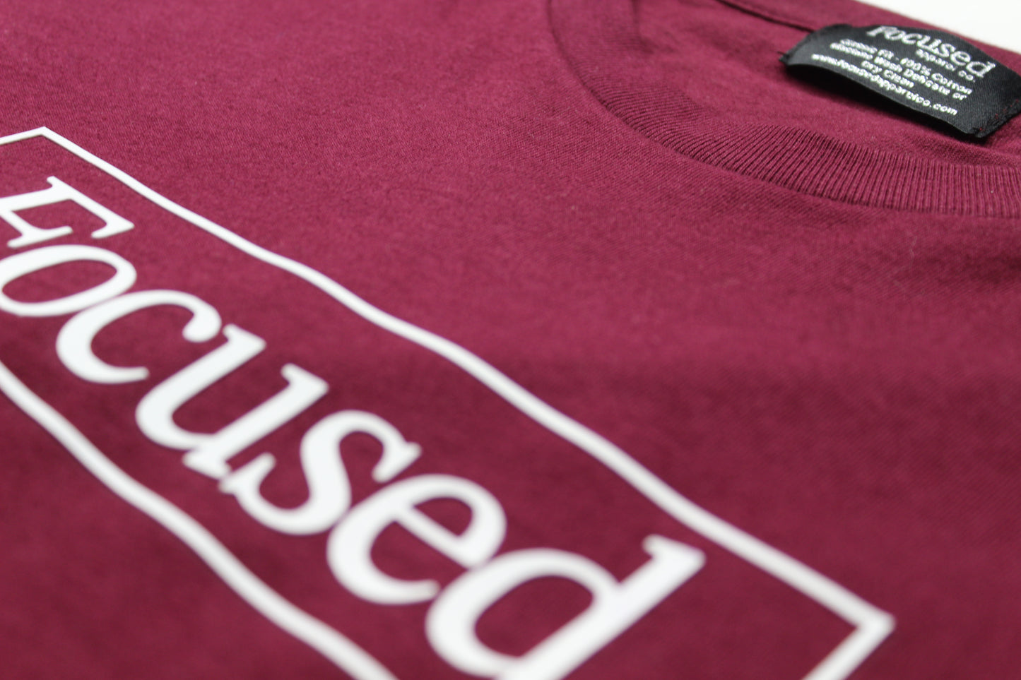 Maroon Long Sleeve Cotton T-Shirt w/ Embossed Raised Print - All Fits
