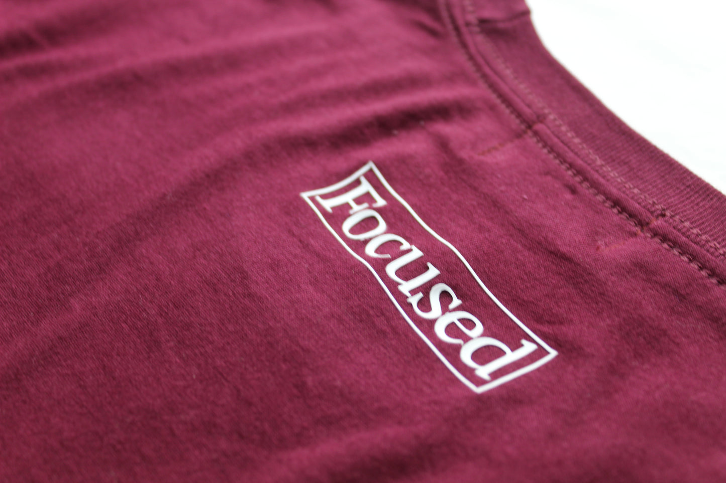 Maroon Long Sleeve Cotton T-Shirt w/ Embossed Raised Print - All Fits