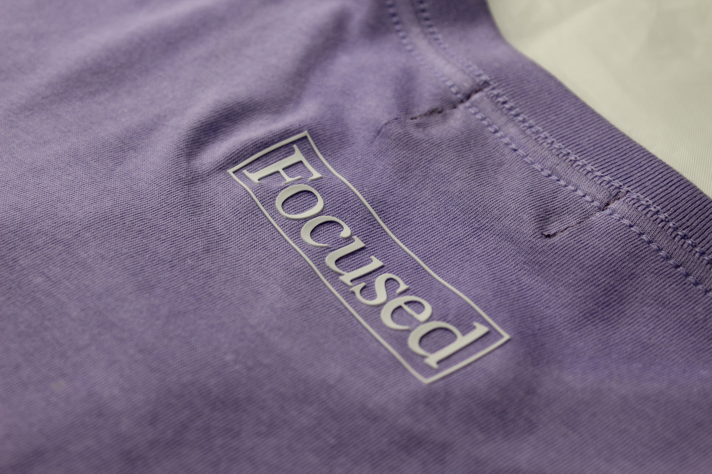 Lavender Long Sleeve Cotton T-Shirt w/ Embossed Raised Print - All Fits