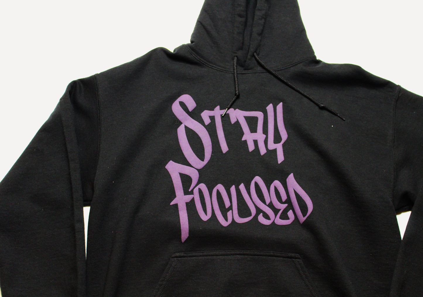 Stay Focused Hoodie w/ Purple Puff Print