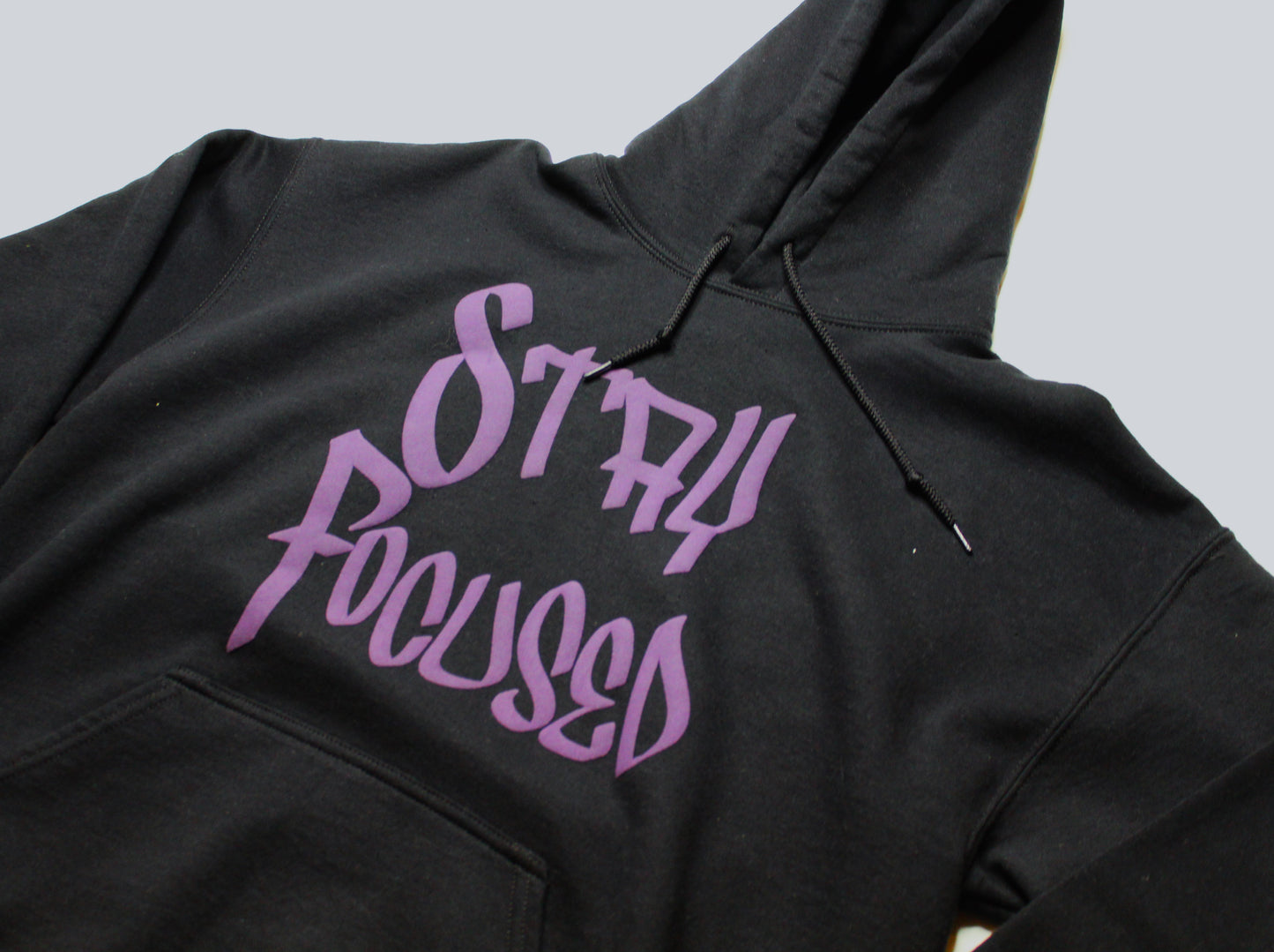 Stay Focused Hoodie w/ Purple Puff Print
