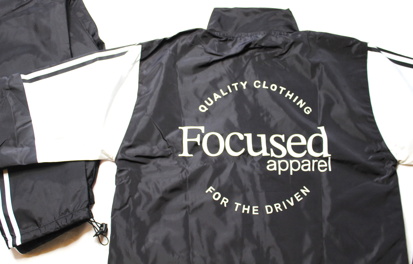 Focused Embroidered Nylon Comfort Track Suit - Black