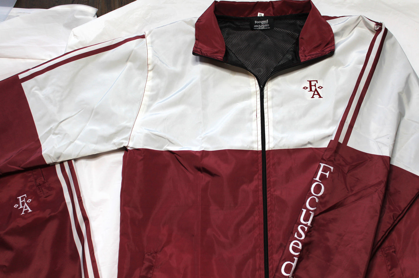 Focused Embroidered Nylon Comfort Track Suit - Maroon