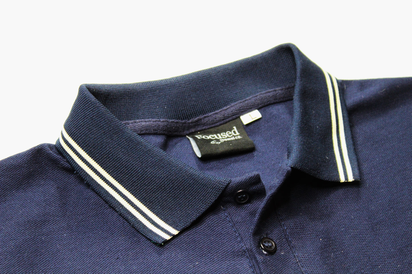 Embroidered Cotton Polo Style Shirt - Navy
