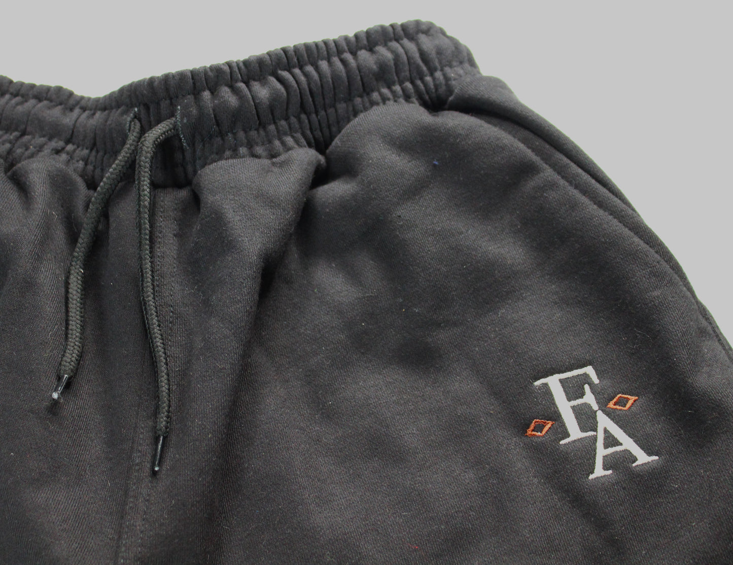 Classic Fit Cotton Embroidered Cargo Shorts - Black