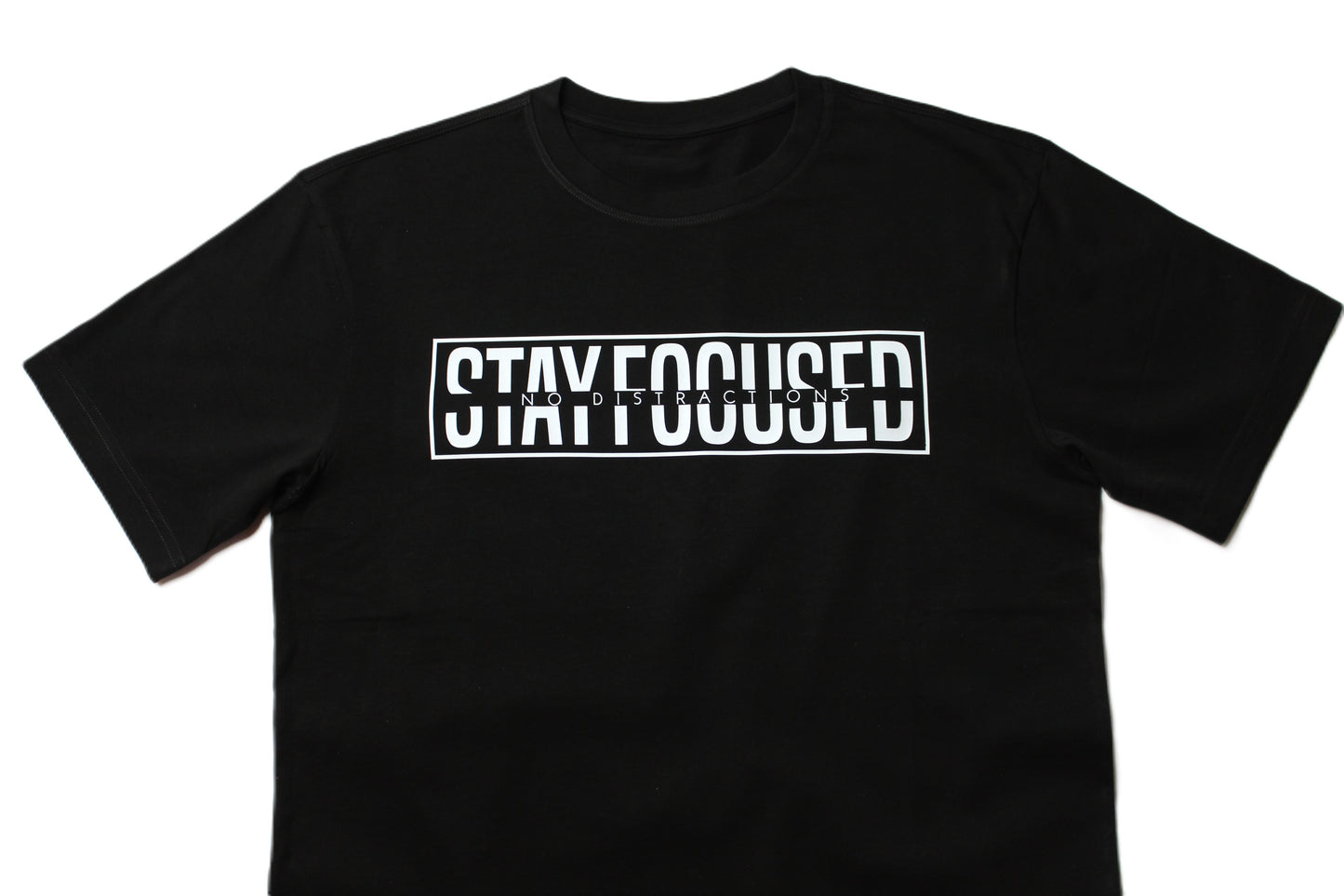 Short Sleeve 'Stay Focused No Distractions' Cotton T-Shirt - Canary