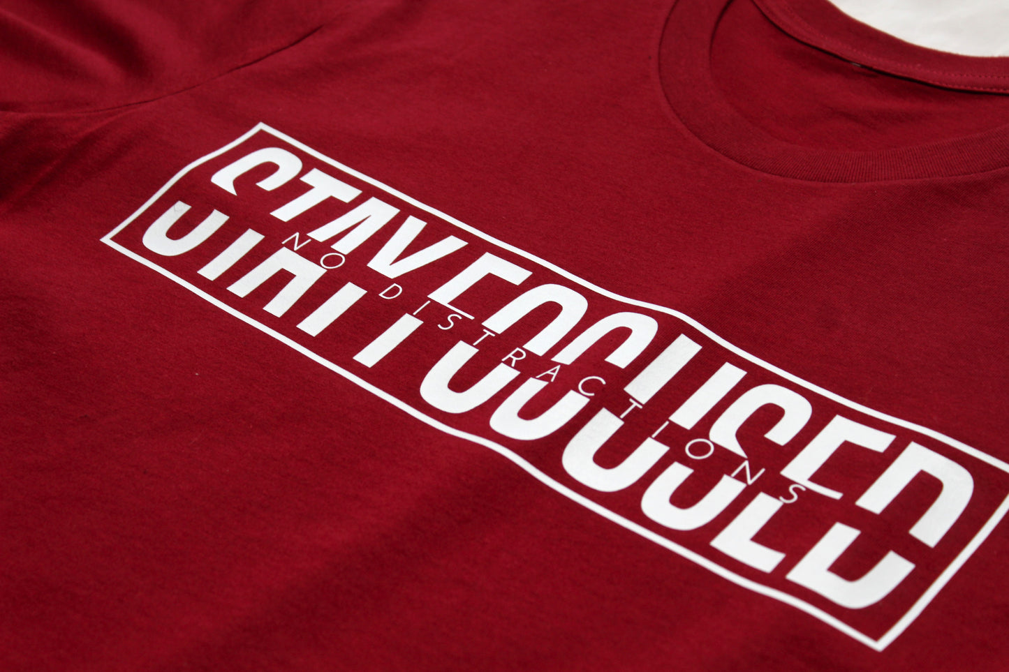 Short Sleeve 'Stay Focused No Distractions' Cotton T-Shirt - Canary