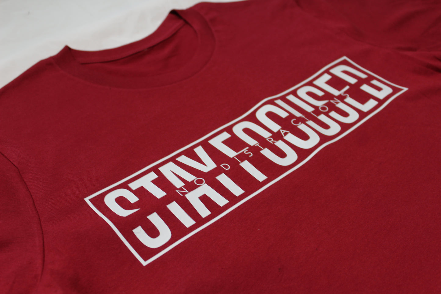 Short Sleeve 'Stay Focused No Distractions' Cotton T-Shirt - Canary