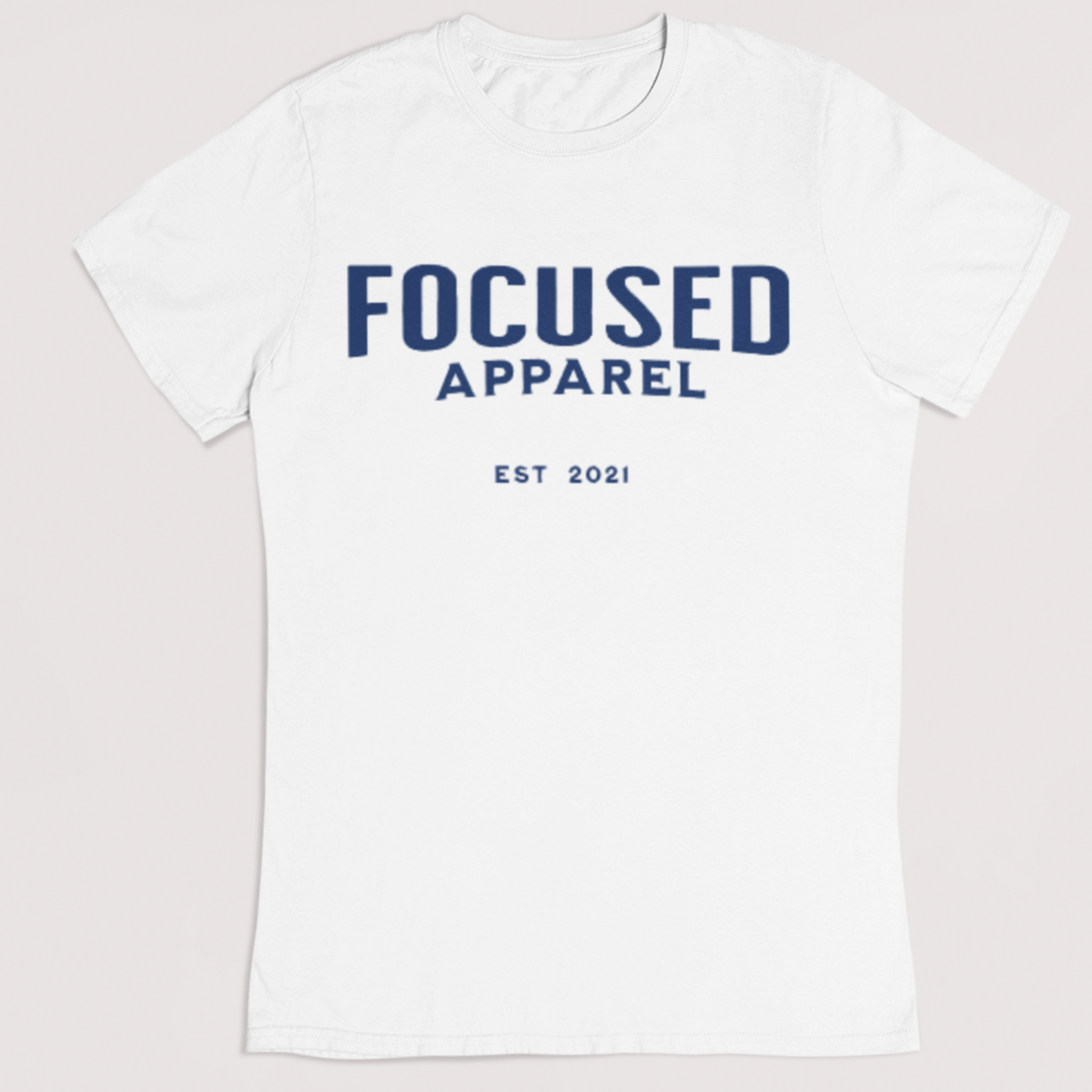 Men's Modern Short Sleeve Cotton T-Shirt - White /Navy