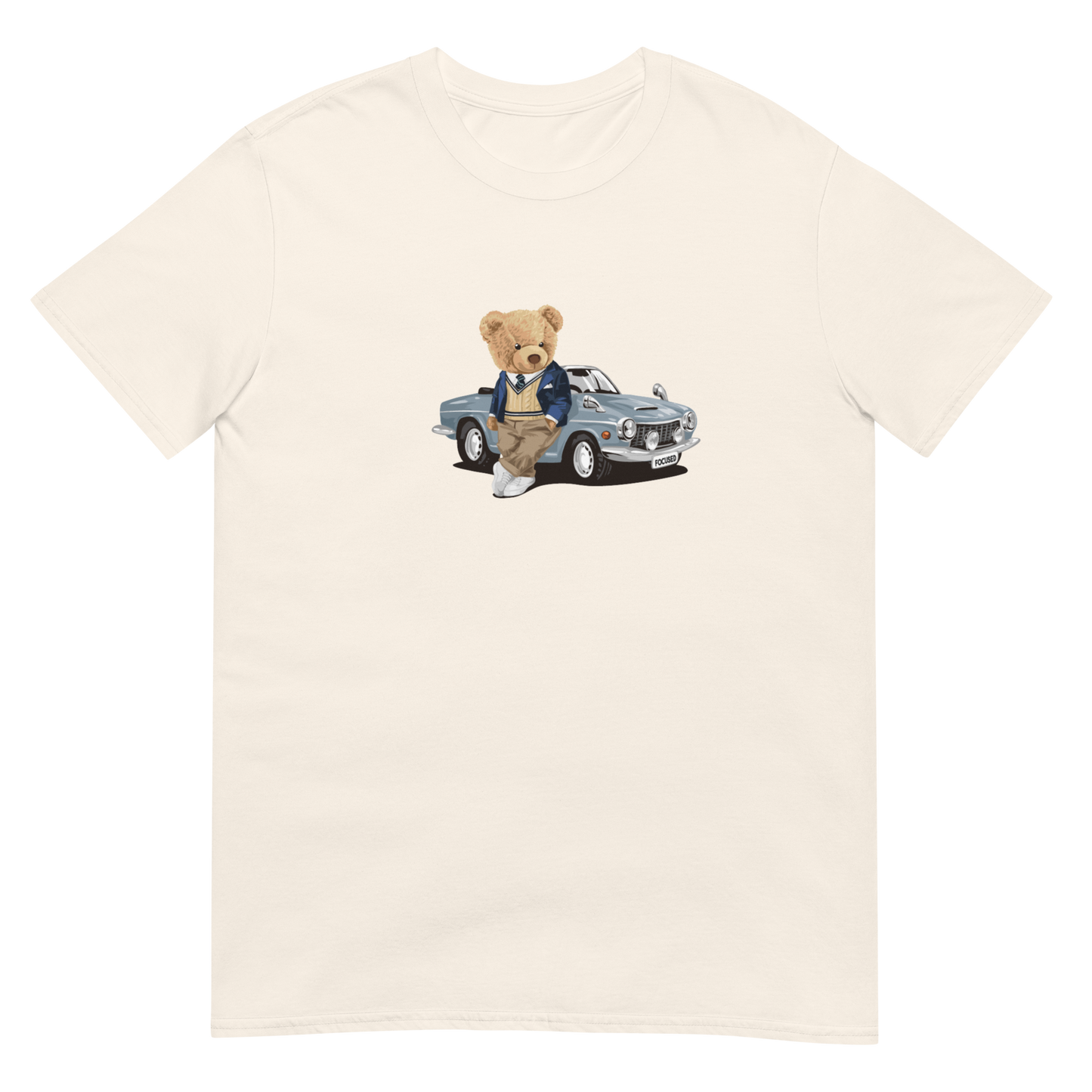 Husselbear Short Sleeve Cotton T-Shirt - Natural Off-White