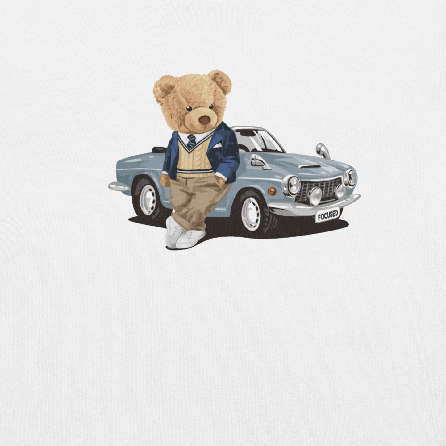 Husselbear Short Sleeve Cotton T-Shirt White