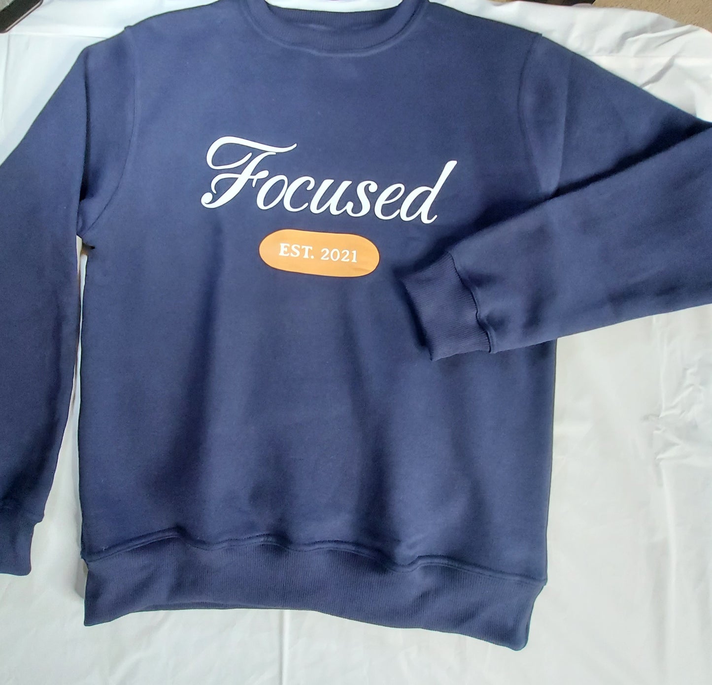The Focused Apparel Men's Cursive Collection Navy Pullover