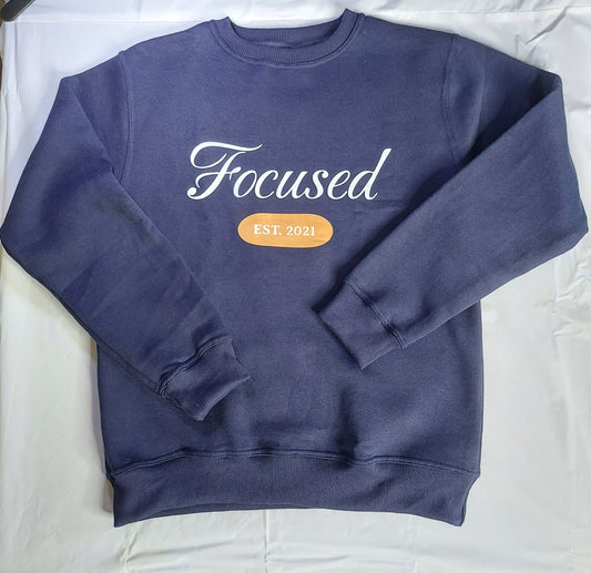 The Focused Apparel Men's Cursive Collection Navy Pullover