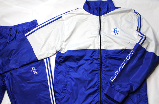 Focused Embroidered Nylon Comfort Track Suit - Royal Blue