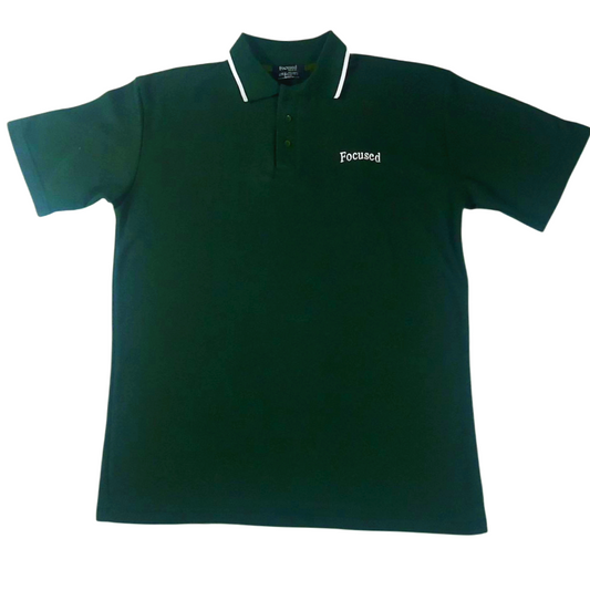 Embroidered Cotton Polo Style Shirt - Forest Green