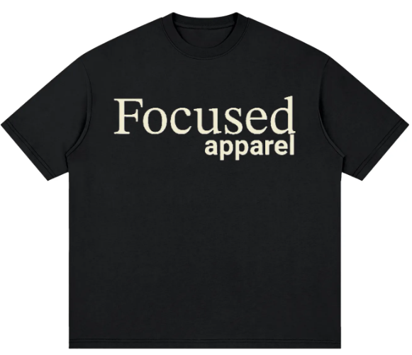 Focused Apparel Midweight Boxy Tee -   Black